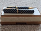 Vintage Diamond Point Checkerboard Fountain Pen pencil Set  Working  14k Nib