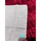 Pink White Pure Linen Vintage Hankerchief Butterfly Tatted  12 In 