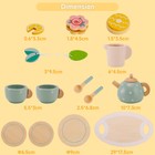 15pcs Western Kitchen Wooden Tea Sets Play Kitchen Dishes tea Toy Set Fit Kid u