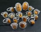 Tiger Eye Gemstone Ring Wholesale Lot 925 Sterling Silver Plated Rings Lot