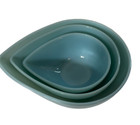 Vintage Fire King Delphite Blue Swedish Teardrop Mixing Bowl Set Of 3