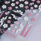 3d Embossed Fantasy Flowers   Bow Nail Art Stickers - Matte Finish