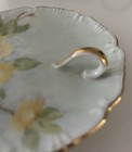 Vintage Yellow Rose 6    Trinket display Finger Handle Painted Ceramic   Gold Trim