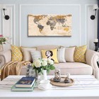 World Map Poster For Wall Vintage Canvas Prints Photos Nautical Map Decor Mod   