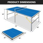 Mid-size 6 Ft Foldable portable Table Tennis Table Set With Net 2 Paddle 3 Balls