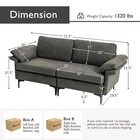 Modern Loveseat 2-seat Sofa Couch W  2 Backrest Cushions   Armrest Pillows Grey