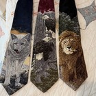 Lot Of 3 Vintage Greenwich Workshop Endangered Species Wildlife Silk Neckties