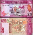 Sri Lanka 20 Rupees  2021  P-123h  Unc X 100 Pcs Bundle Pack