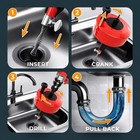 New 50ft Auto Feed Drain Snake Plumbing Auger Sink Drain Unclogging Tool