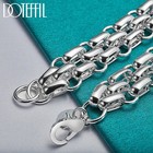 925 Sterling Silver Women Lnterlocking Circle Bracelet Chain Fashion Jewelry