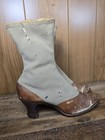 Victorian Edwardian Lace Boots Canvas Leather Walk-over Theater Costume