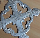 Vintage Ethiopian Orthodox Coptic Christian Handmade Silver Cross Pendant Africa