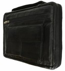 New Large Black Genuine Leather Bible book Cover Case Zippered Organizer