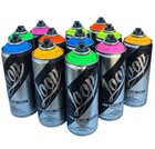 Loop 400ml Artist Spray Paint Fluorescent Kit For Aerosol Art Set Of 12