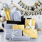 Nachlynn 60 Sheets Metallic Tissue Paper Bulks Gold Silver Black Gift    