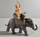 Vintage Marx Super Circus Woman Riding Elephant With Saddle  2