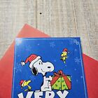Hallmark Christmas Greeting Card 5x7 Snoopy Peanuts Blue Very Merry