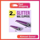 Forever 21 Nail Clippers Set - 2pc Purple Glitter Nail Clipper - 2 Pack 