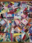 Handmade Crazy Quilt Throw Blanket  52  X 52   