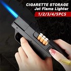 Cigarette Storage Jet Flame Lighter Gun pistol Cigar Case Gift Butane Pipe Bbq