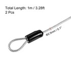 Security Steel Cable 2 5mmx1m Coated Luggage Lock Rope W Loop Transparent 2pcs