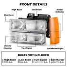 Headlights For 1994-1998 Chevy Silverado Obs C k 1500 2500 3500 W  Bumper Lamp