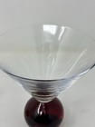 Vtg Martini Cocktail Hand Blow Ballstem  Bubble Lot Of 2preowned Red  orange