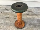 Antique Industrial Wooden Textile Thread Sewing Spool Wood 9 1 4    Tall Brown J3