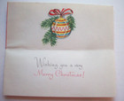 Hanging Ornaments  Vintage Christmas Greeting Card  s17 Unused