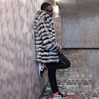 Winter Men s Real Rex Rabbit Fur Bomber Jacket Hooded Chinchilla Fur Coat Jacket