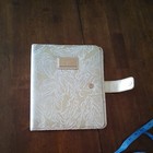 Lilly Pulitzer Agenda Folio  beach Palms  Leatherette Metallic Gold White