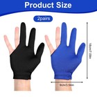 2 Pcs Billiards Glove  Breathable 3 Fingers Pool Gloves Universal Cue Nylon E   