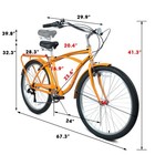 26  Beach Cruiser Bike 7-speed Bicycle With Steel Frame V-brakes For Men   Women
