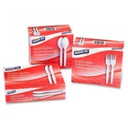 100 Count Heavy Medium Weight Plastic Spoons White Disposable Cutlery Utensils