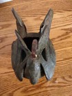 Vtg  Japanese Bronze Two-piece Peacock Censor Pre 1950s 5 76 Lb 9  Tall X 8 5   