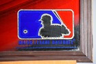 Vintage 1997 Mlb Baseball Logo Budweiser Beer Wood Framed Mirror Sign Rare 