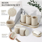 7pcs Bathroom Accessories Set  With Soap Dispenser  Q-tip Holder  Toothbrush Hol