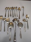 Lot Of 16 Antique And Vintage Teaspoons And Silverware Serving Pieces 