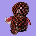 Ty Checks Owl Beanie Babies 2 0 Flippable Sequin Plush Toy 6  Tall
