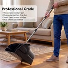 Heavy Duty Debris Dustpan Xl Dust Pan Black Jumbo Debris Pan With Handle   Wheel