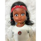 Vintage Native American Style Souvenir Doll 12  Hong Kong Beadwork Faux Fur Trim