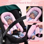 Infant Car Seat Insert With Extra 3 Strap Covers  Thickened Carseat Head Pink 