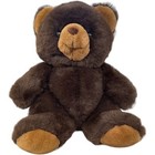 Cuddle Wit Teddy Bear Plush Vintage Stuffed Animal Dark Brown Tan Sitting 14 In