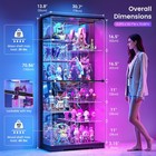Lvifur 10-tier Glass Display Cabinet With Rgb Light And Motion Sensor black
