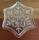 Vintage Fostoria Lead Clear Crystal Christmas Ornament Snowflake