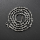 2 3mm Stainless Steel Diamond Cut Silver Rope Chain Necklace 18-24 