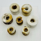Vintage Usa White Brown Porcelain Electrical Fence Wire Insulators Lot Of 7