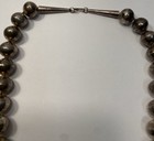 Native America Vintage Navajo Sterling Silver Pillow Bead Necklace