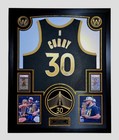 Stephen Curry Signed   Framed Authentic Nike Jersey W leds  3d Logos   2 Psa10 s