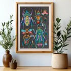 Bead Embroidery Scarab  Diy Beaded Insect  Bug Needlepoint  Craft Kit